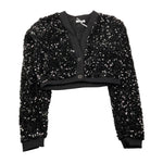 LU LU BY MISS GRANT felpa con bottoni tinta unita paillettata Nero per Bambina LL3051 NERO LU LU BY MISS GRANT 