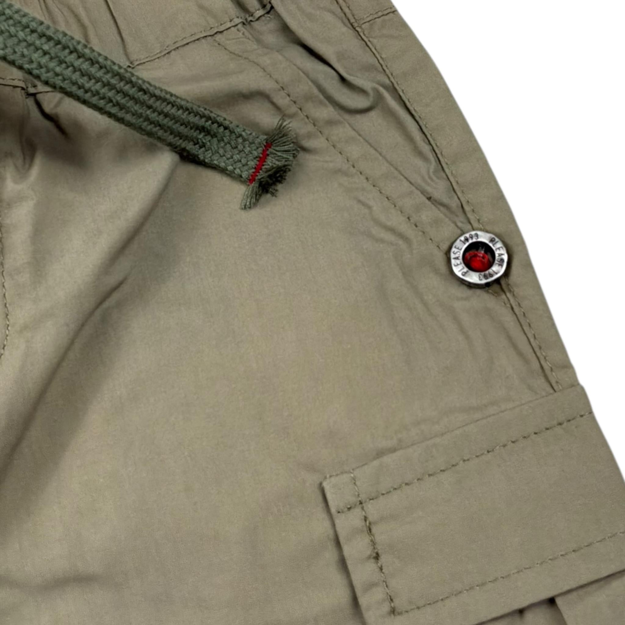 Please Pantalone Tinta Unita con Elastico In Vita per Neonato PE43270B71 VERDE PLEASE 