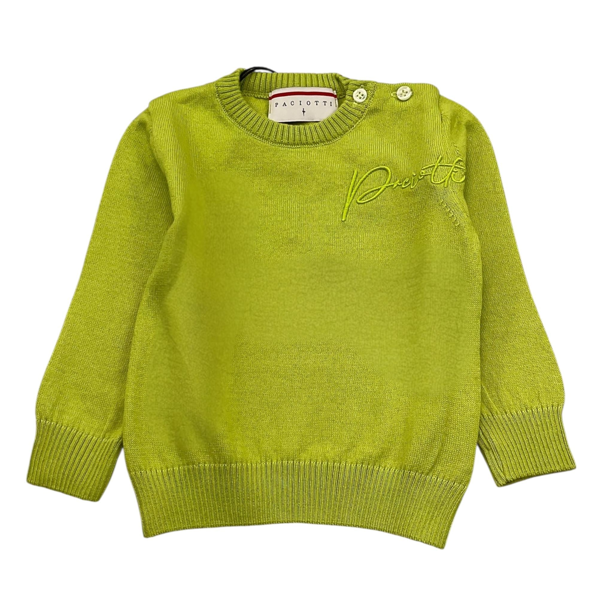 Cesare Paciotti Maglia Girocollo Tinta Unita con Stampa per Neonato MGP5154B VERDE CESARE PACIOTTI 