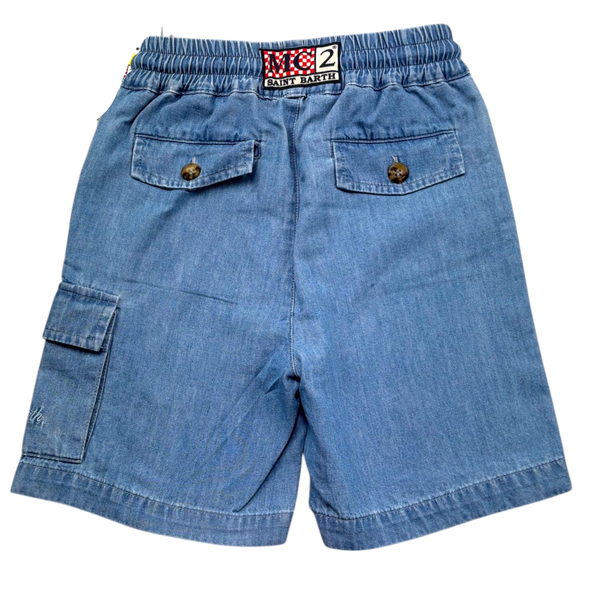 Saint Barth Bermuda Tinta Unita con Elastico In Vita per Bambino MARISE BLU SAINT BARTH 