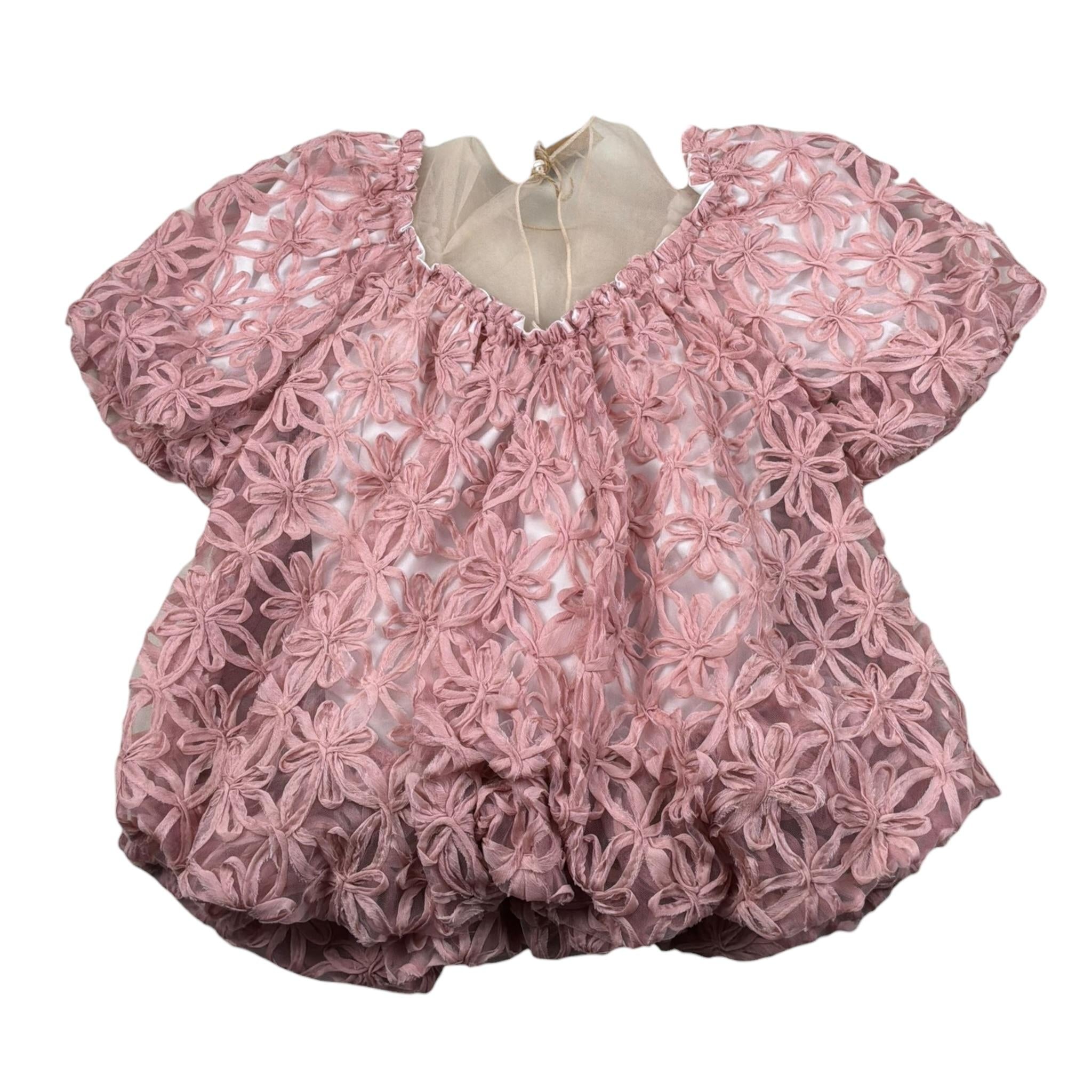 Coco' Et Mama' Abito Mezza Manica Tinta Unita per Bambina MIMOSA ROSA COCO' ET MAMA' 