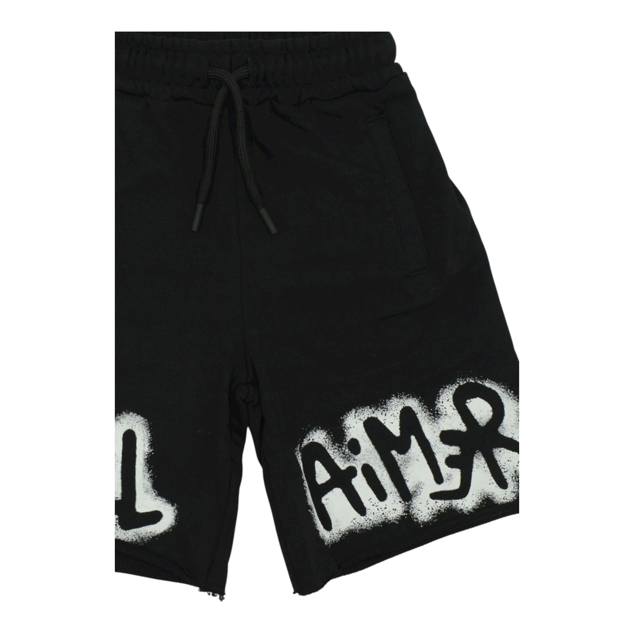 Disclaimer Bermuda Tinta Unita con Stampa per Bambino 25EDK58412 NERO DISCLAIMER 