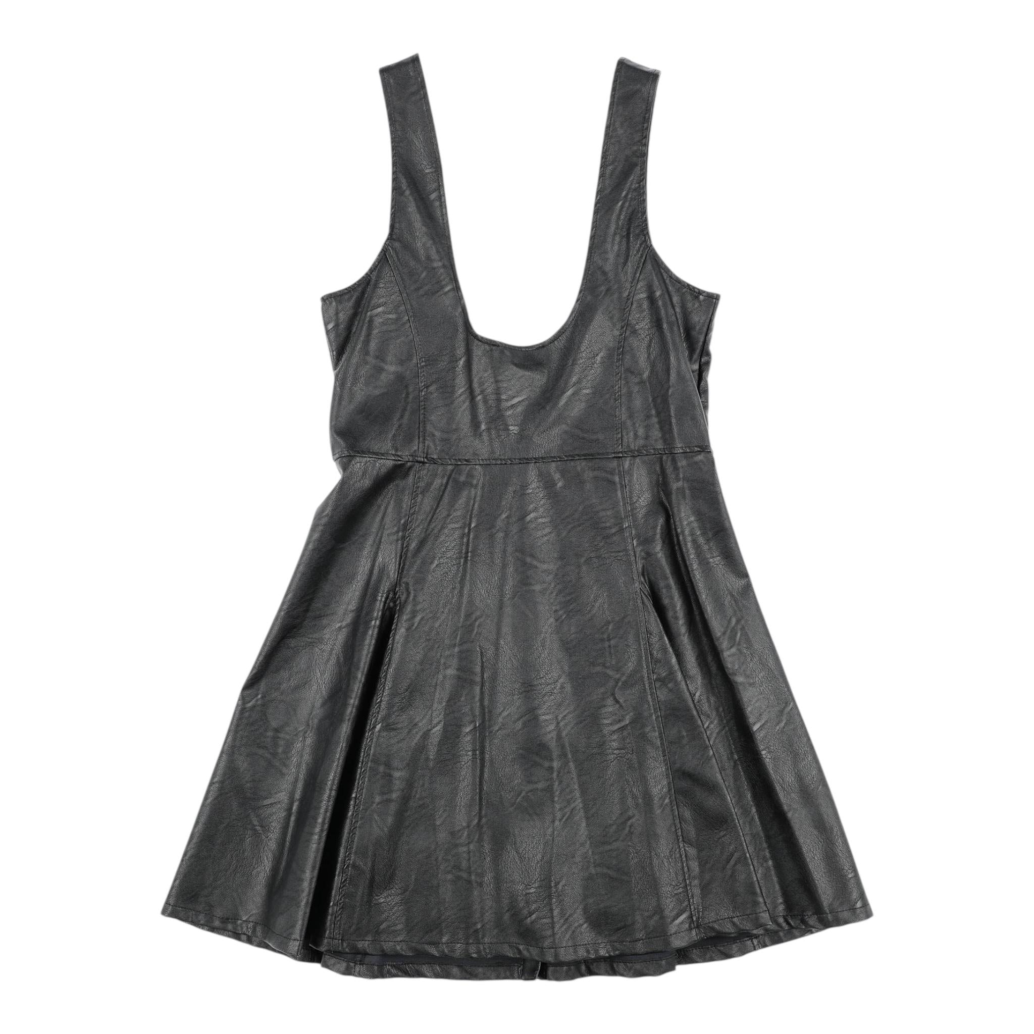 ANIYE BY GIRL abito giromanica in ecopelle tinta unita Nero per Bambina 032340 NERO ANIYE BY GIRL 