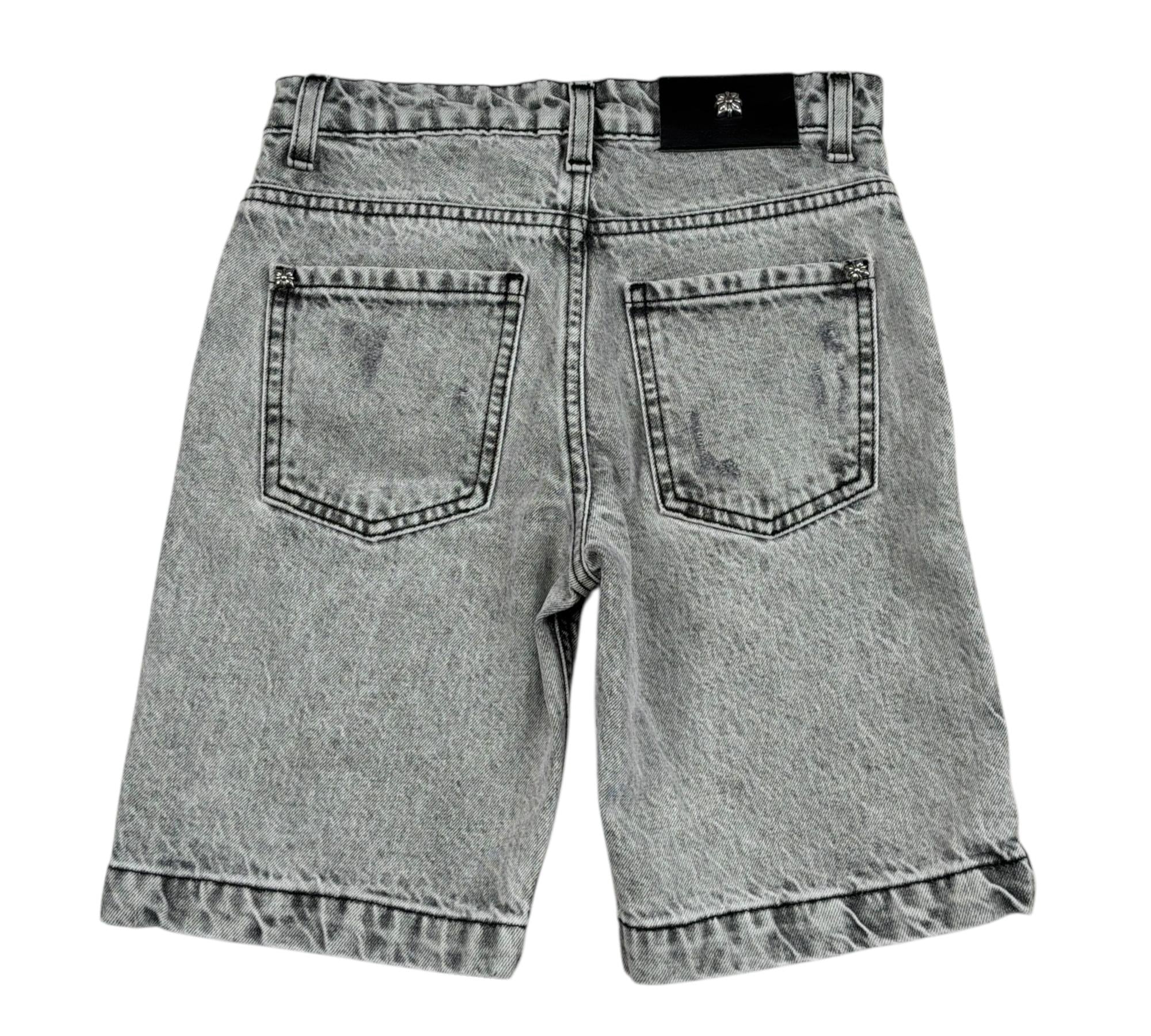 John Richmond Bermuda In Denim Tinta Unita con Girovita Regolabile per Bambino RBP26093BE GRIGIO JOHN RICHMOND 