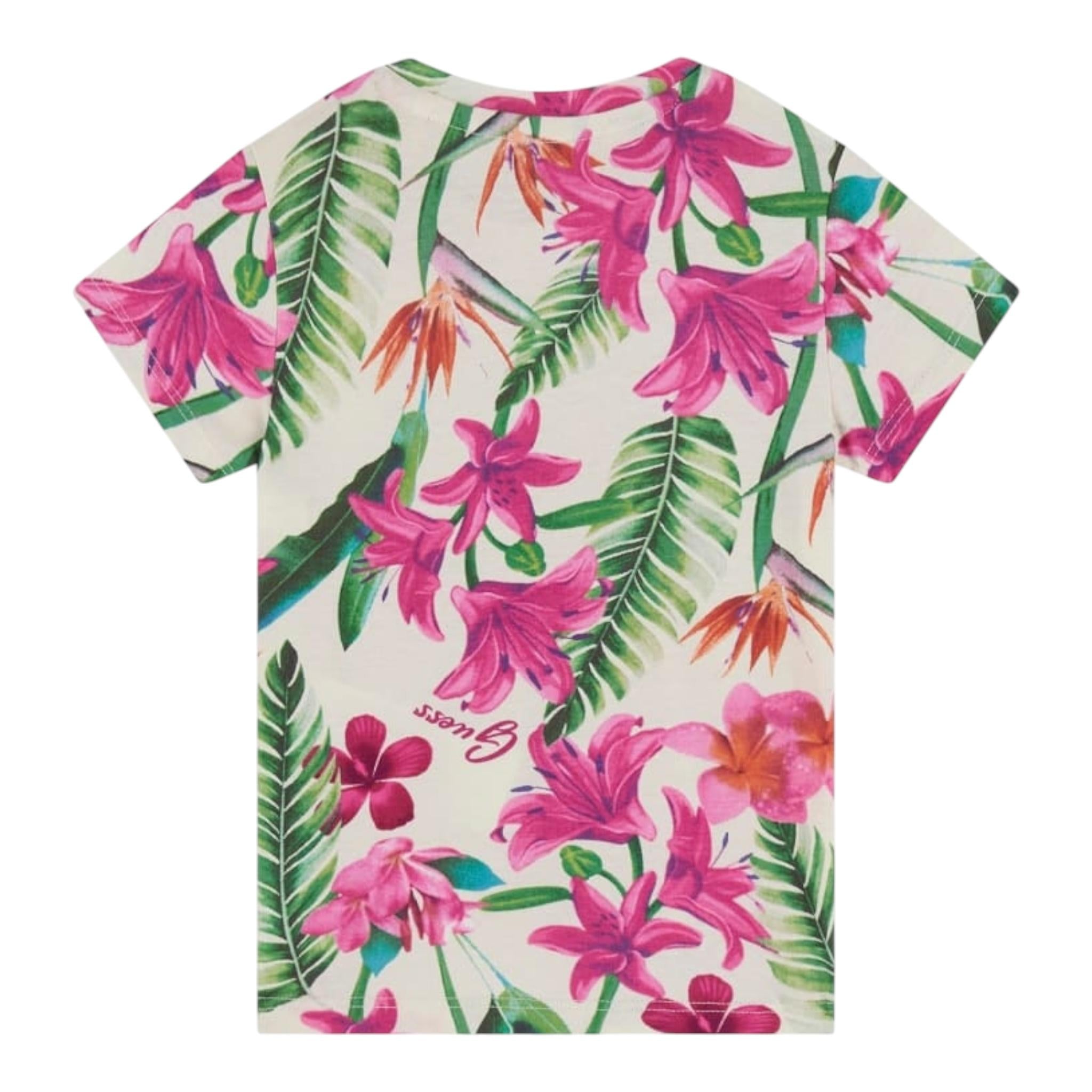 Guess T-Shirt Girocollo Tinta Unita con Stampa per Neonata K5GI06K6YW4 BEIGE GUESS 