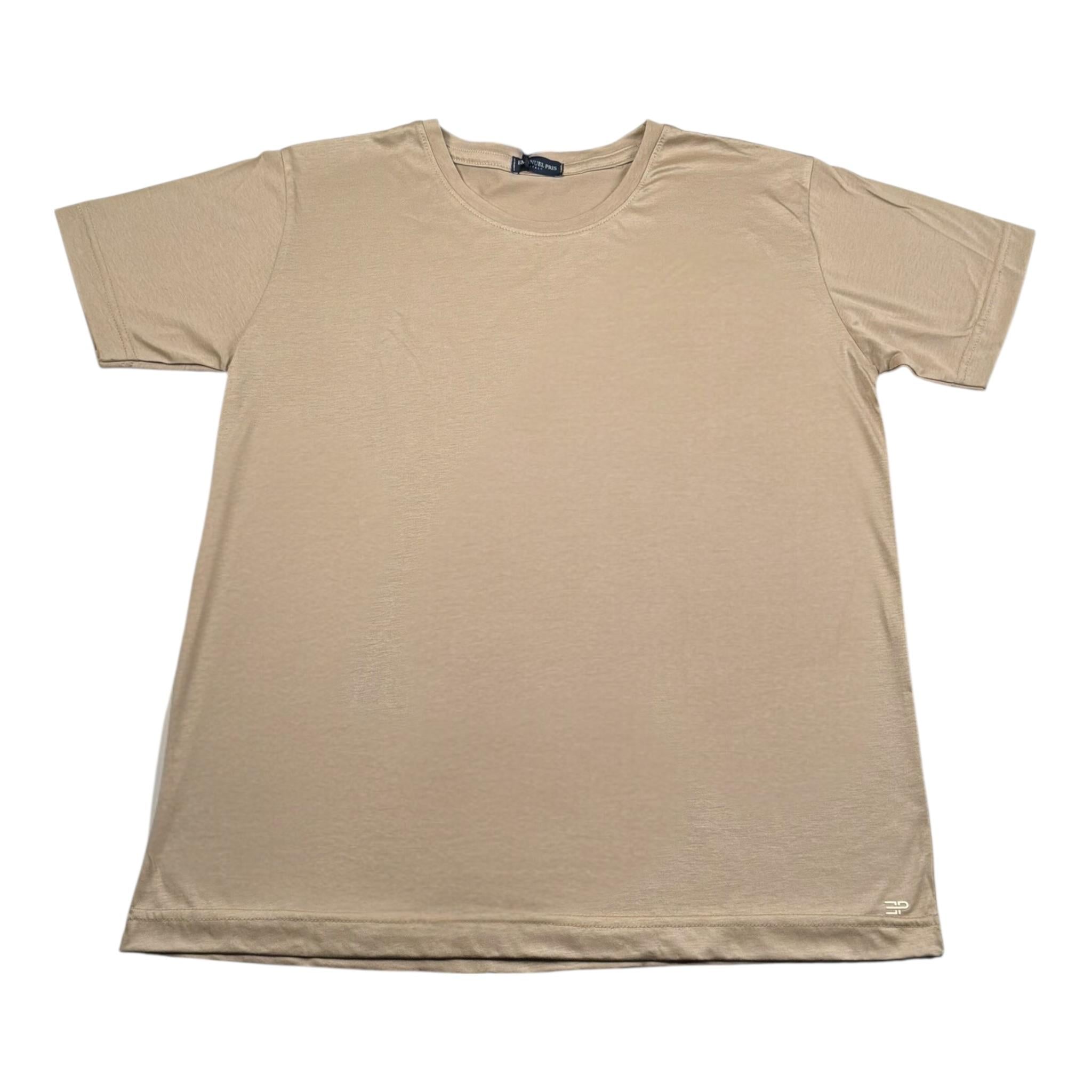 Emanuel Pris T-Shirt Girocollo Tinta Unita  per Bambino ETS3136RX CAMMELLO EMANUEL PRIS 