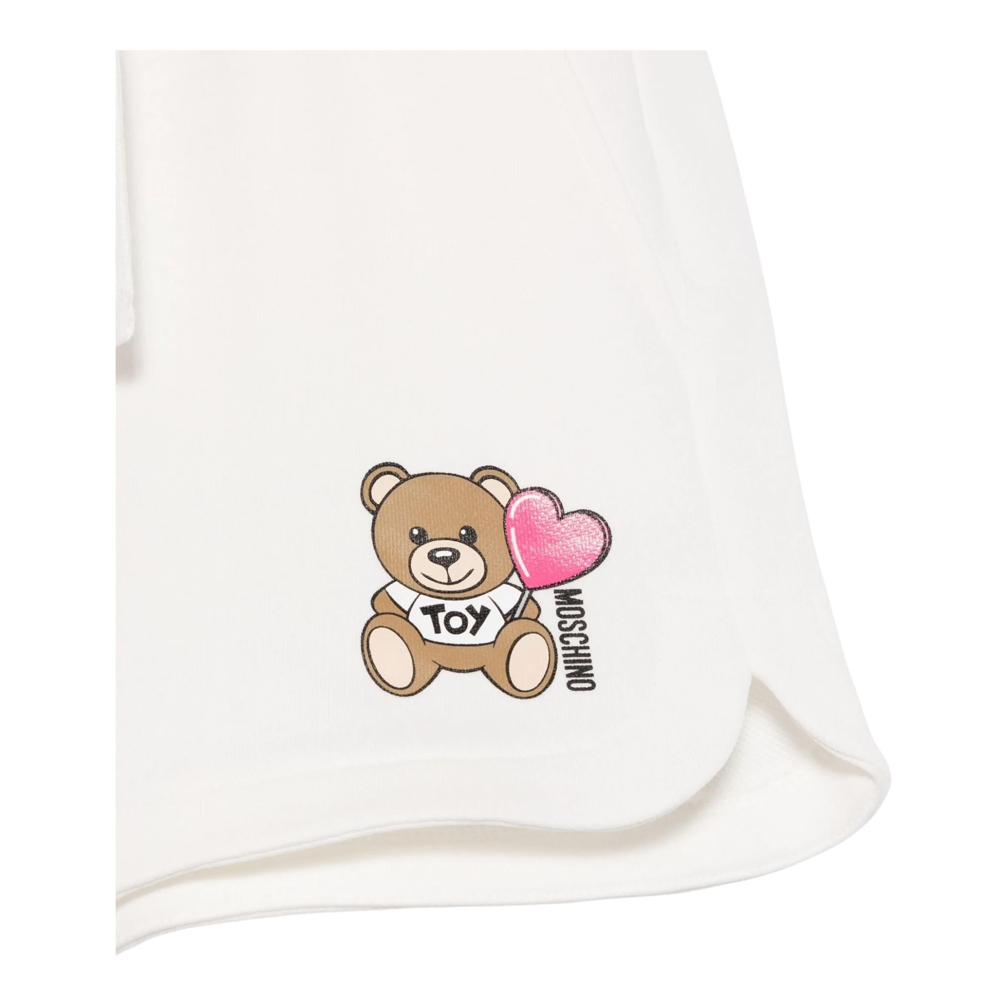 Moschino Short Tuta Tinta Unita con Loog per Bambina HDQ01M BIANCO MOSCHINO 