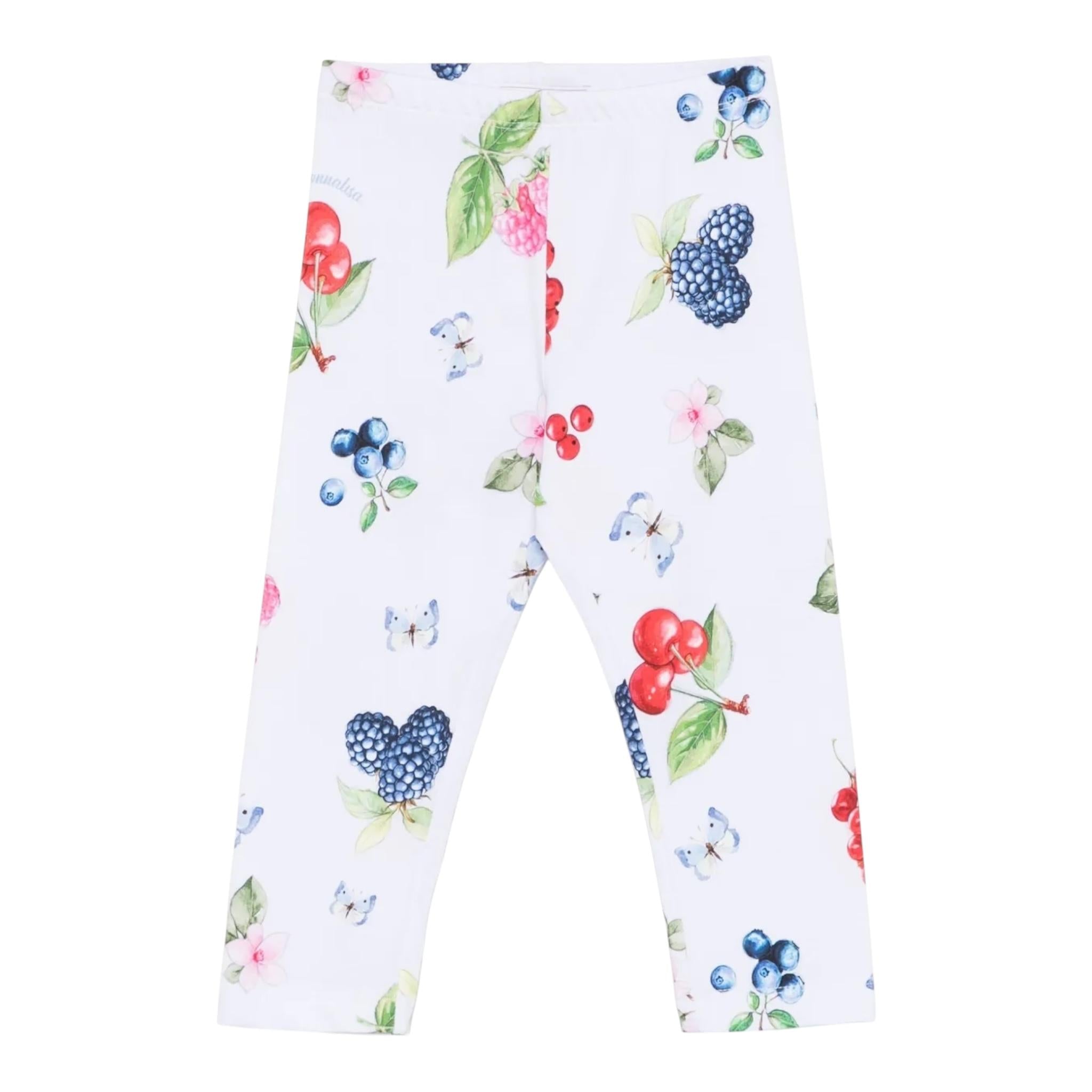 Monnalisa Leggins Tinta Unita con Stampa per Bambina 11E414 BIANCO MONNALISA 