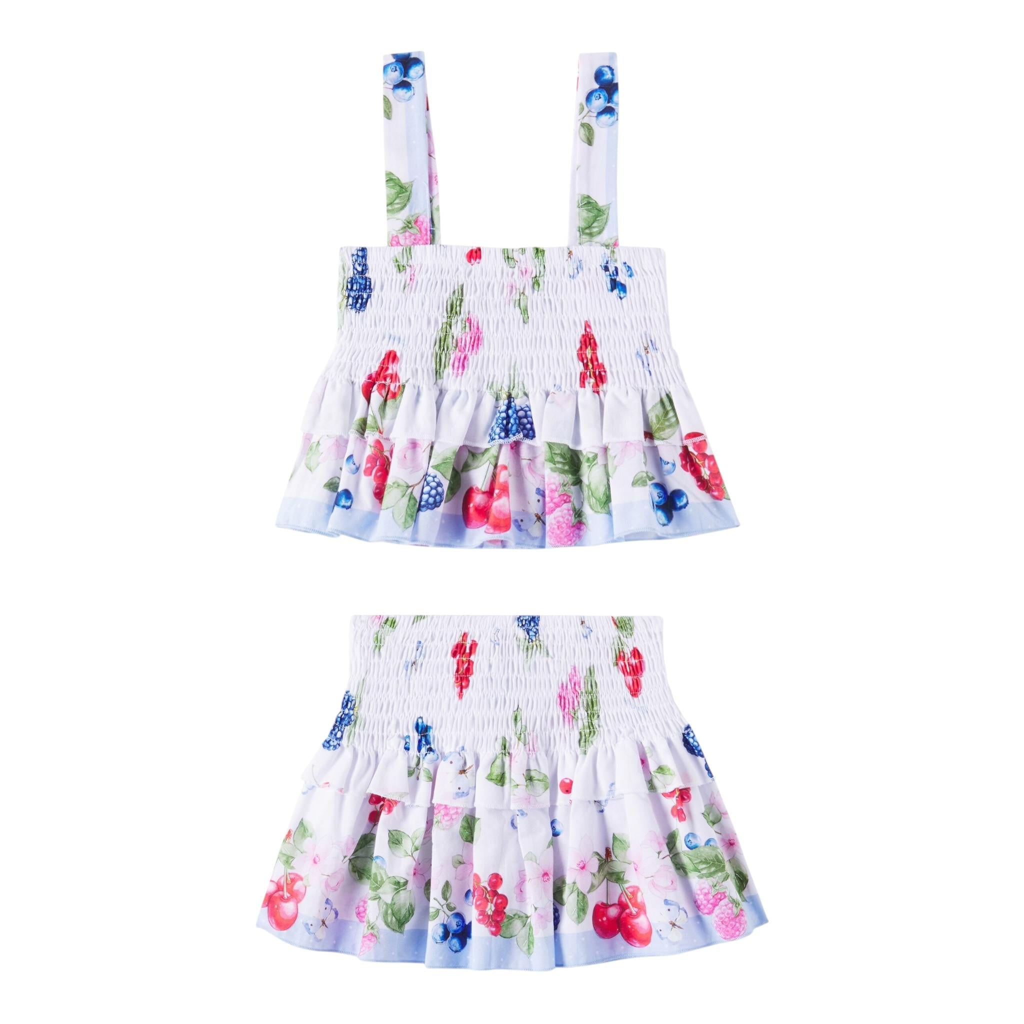 Monnalisa Completo 2 Pezzi Top-Gonna per Bambina 19E079 BIANCO MONNALISA 