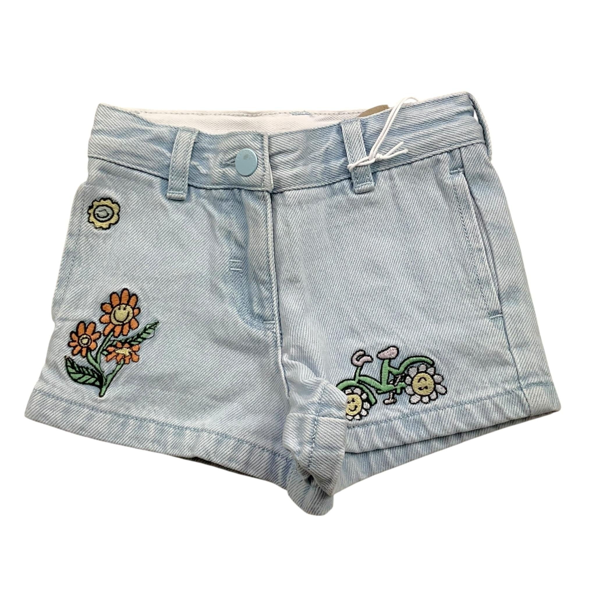 Stella Mccartney Short In Denim Tinta Unita con Girovita Regolabile per Bambina TW6A09 AZZURRO STELLA McCARTNEY 