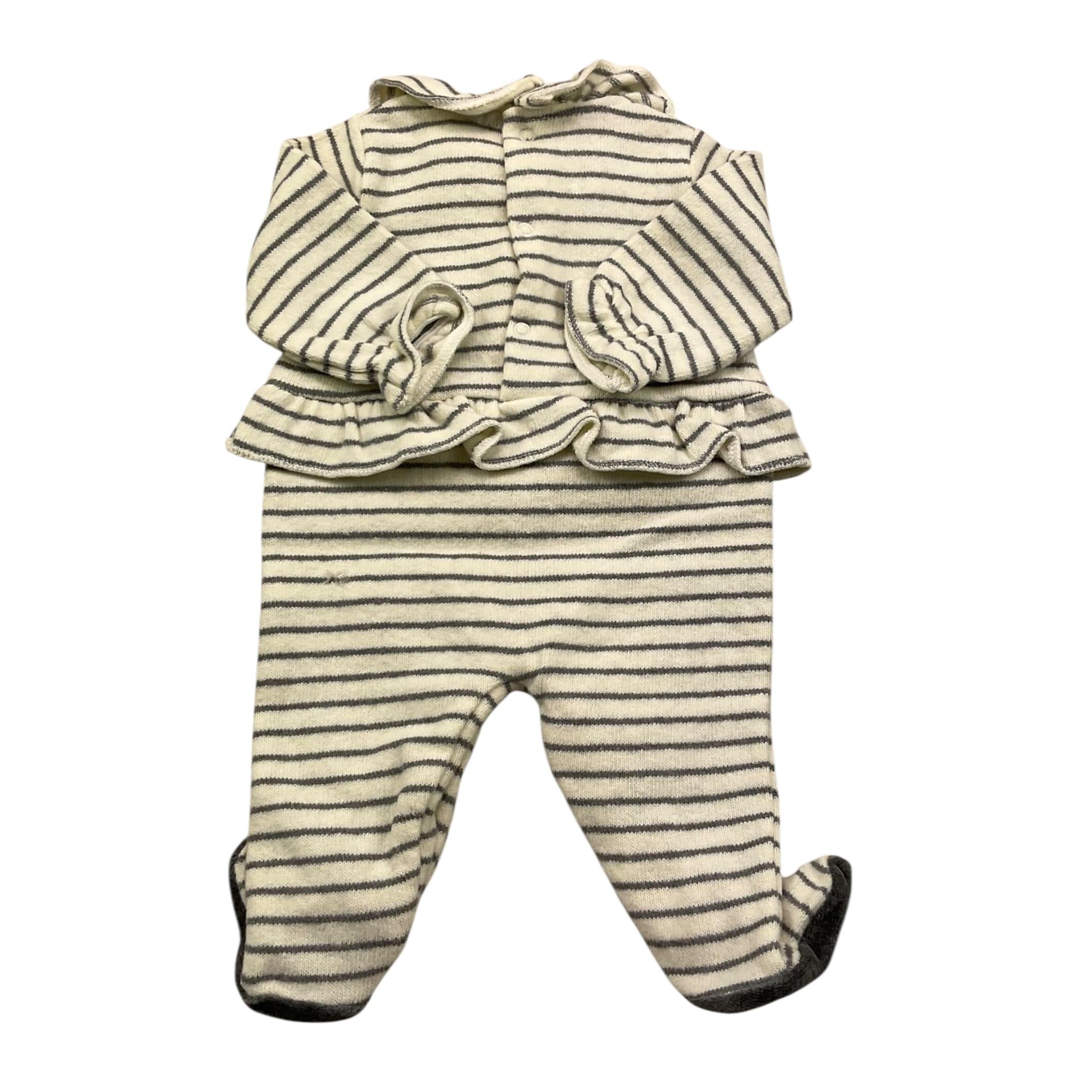 NANAN tutina manica lunga fantasia a righe Panna per Neonata I2349801V PANNA NANAN 