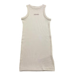 Calvin Klein Abito Tinta Unita Giromanica con Logo per Bambina IG0IG02906 PANNA CALVIN KLEIN 