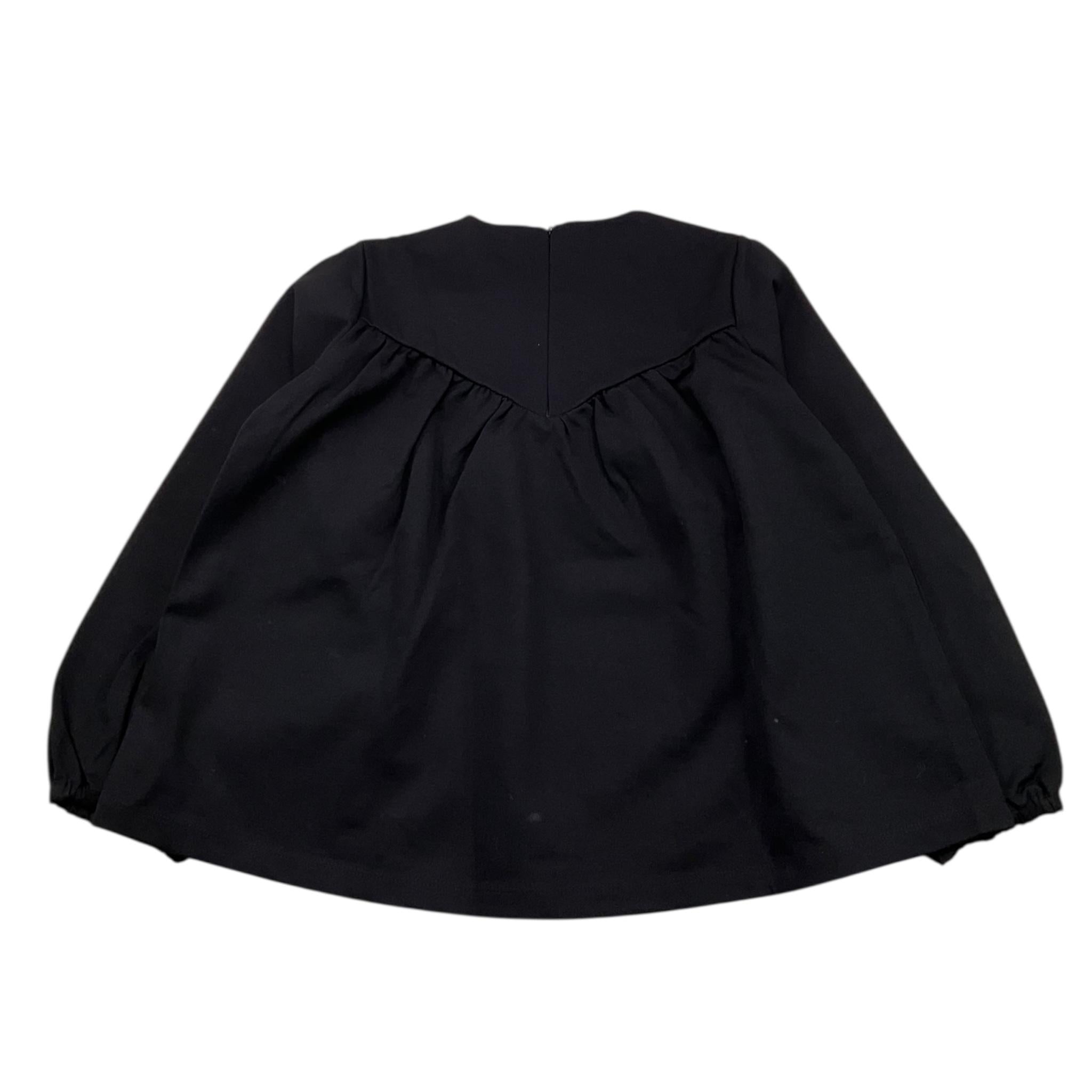 MARIUCCIA camicia manica lunga tinta unita con fiocco in contrasto Nero per Bambina CMMRIR NERO MARIUCCIA 