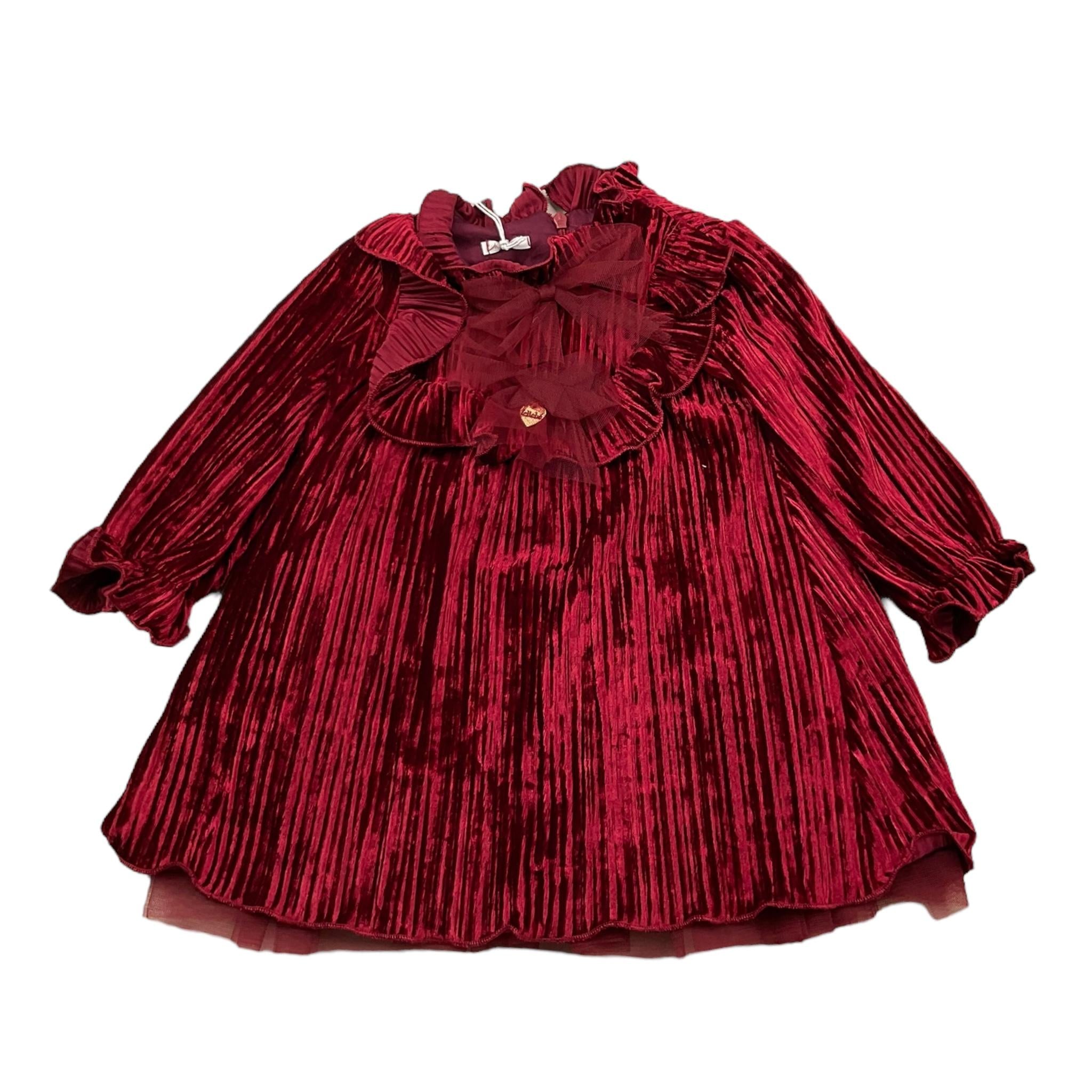 LE BEBE' abito manica lunga in velluto Rosso per Neonata LBG6079 ROSSO LE BEBE' 