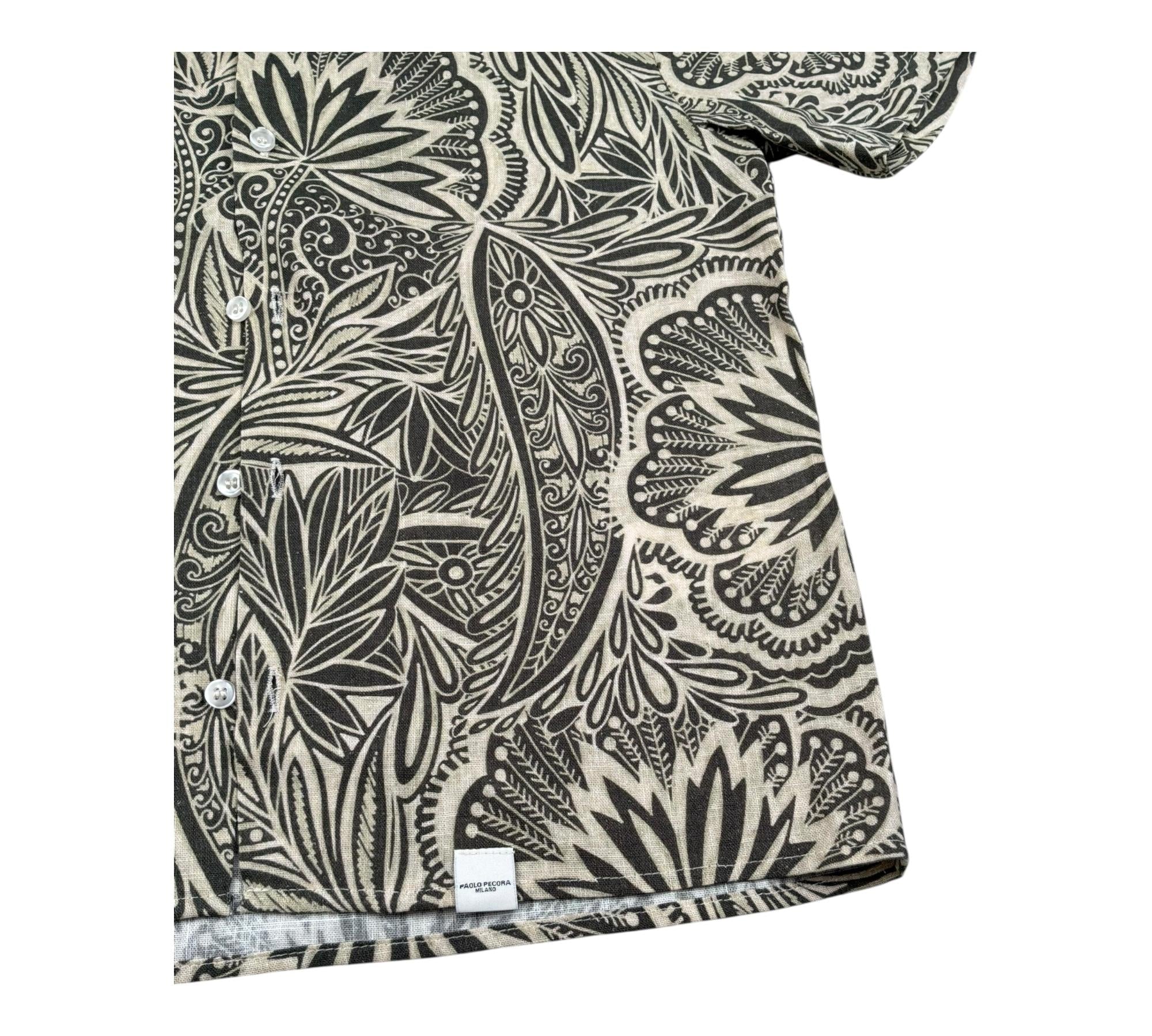 Paolo Pecora Camicia Mezza Manica Stampa Fantasia per Bambino PP4387 BEIGE PAOLO PECORA 