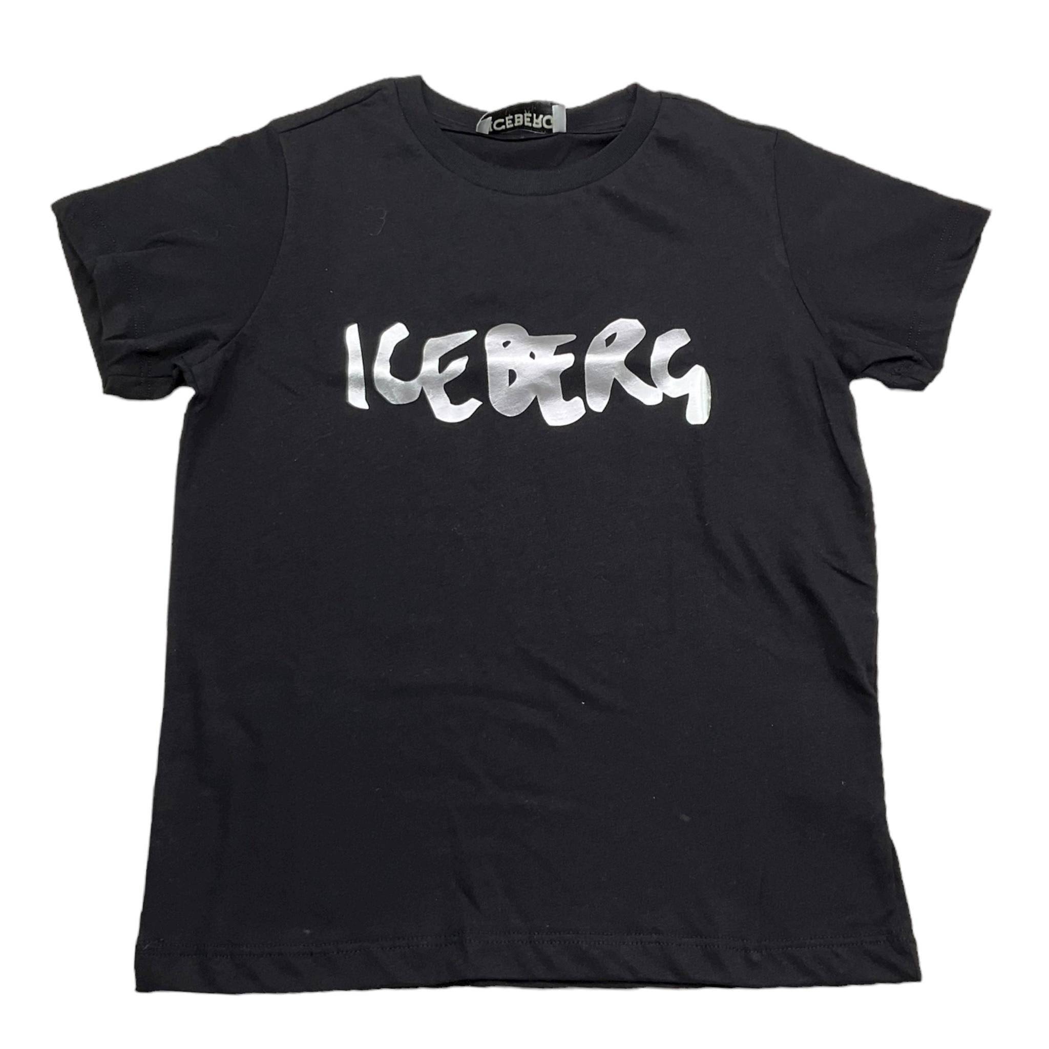 Iceberg T-Shirt Girocollo Tinta Unita con Logo per Bambino TSICE3301J NERO ICEBERG 