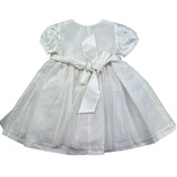 Le Bebe Abito Mezza Manica Tinta Unita con Cinturino per Neonata LBG0877 BIANCO LE BEBE 