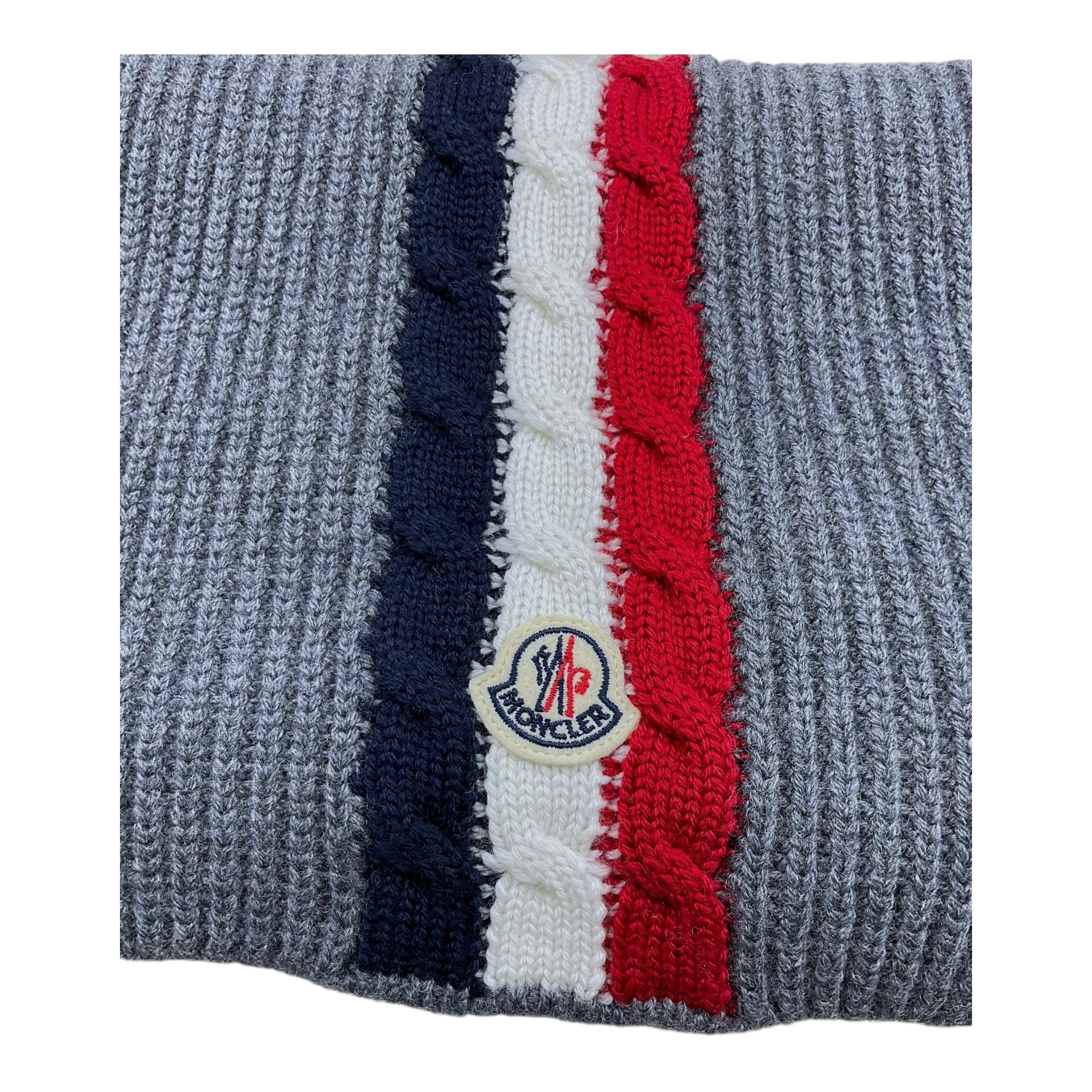 MONCLER sciarpa tinta unita con logo Grigio per Bambino 9543500011 GRIGIO MONCLER 