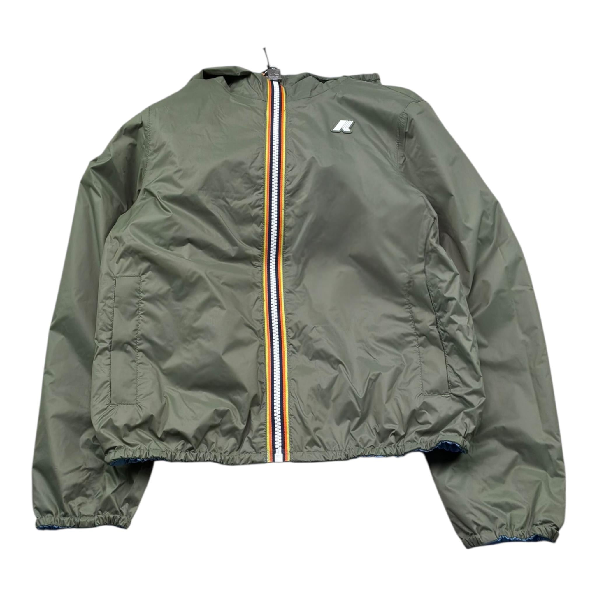 K-Way Giubbino Reversibile Bicolore con Zip E Cappuccio per Bambino K2145HW AZZURRO/VERDE K-WAY 