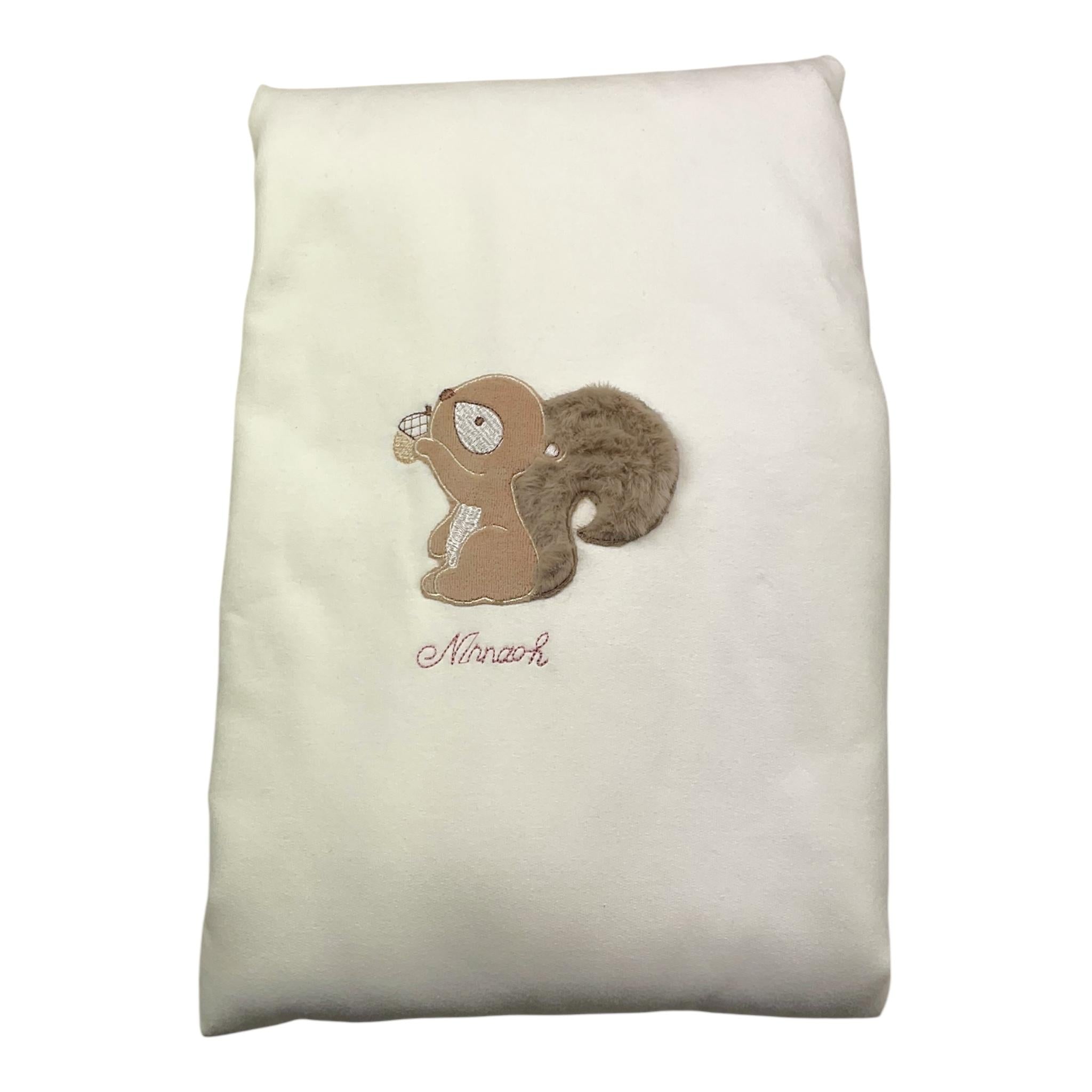 NINNAOH coperta tinta unita con stampa Bianco per Neonata I24COP25I BIANCO NINNAOH 