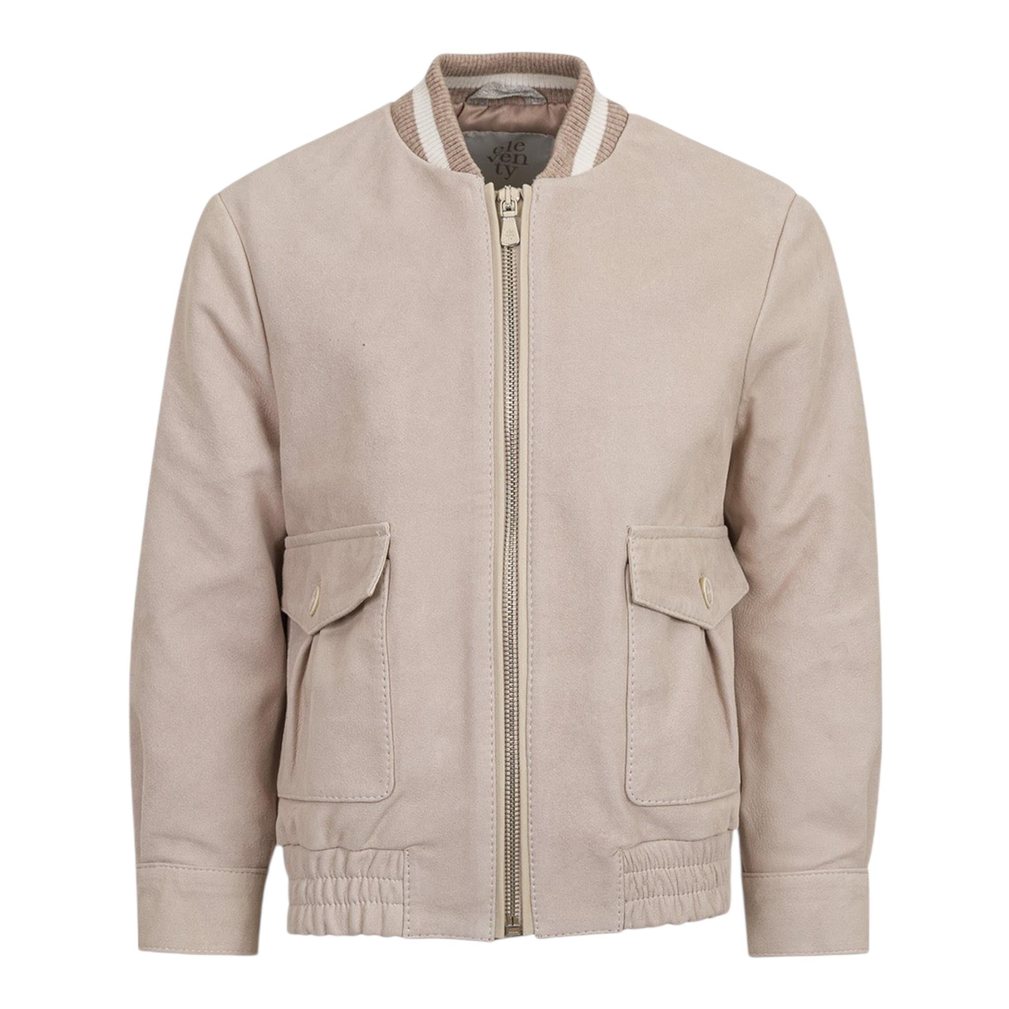 Eleventy Giubbino Tinta Unita con Zip per Bambino EW2P27 BEIGE ELEVENTY 