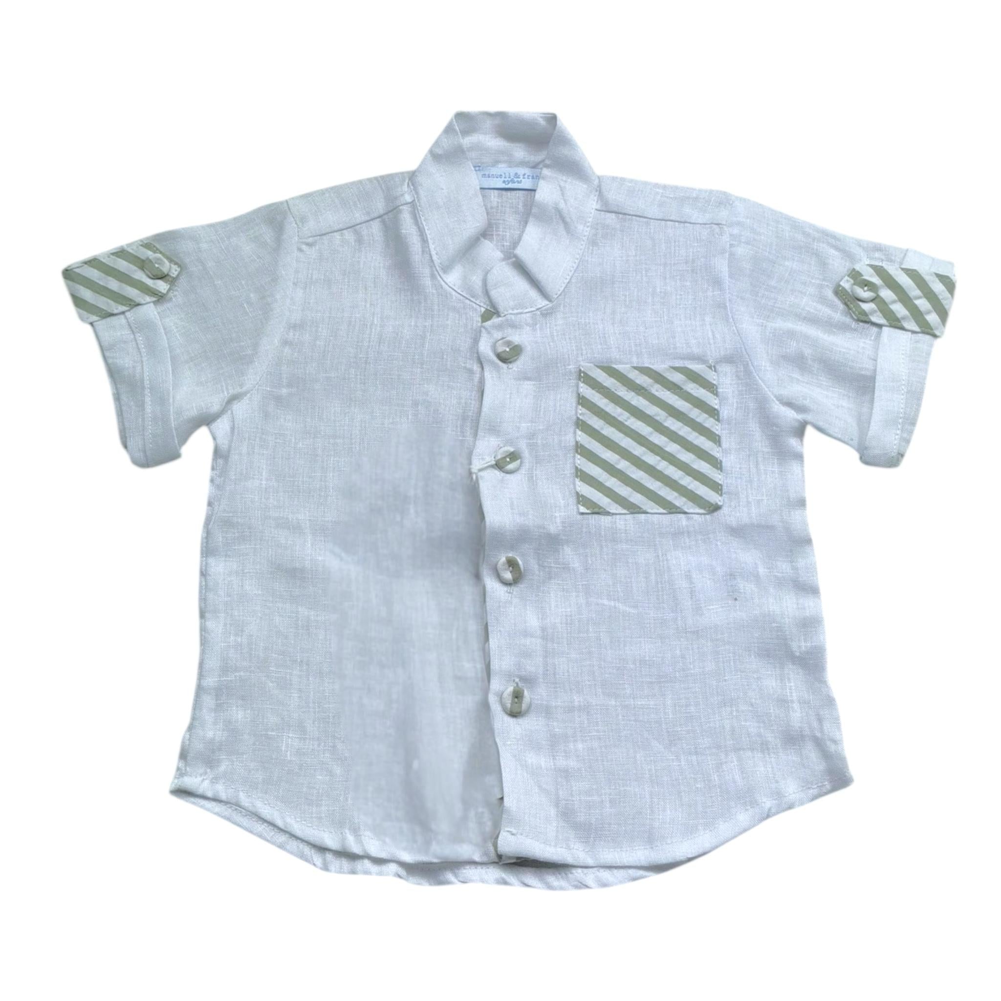 Manuel & Frank Camicia Mezza Manica con Taschino per Neonato MF3178I BIANCO MANUEL & FRANK 