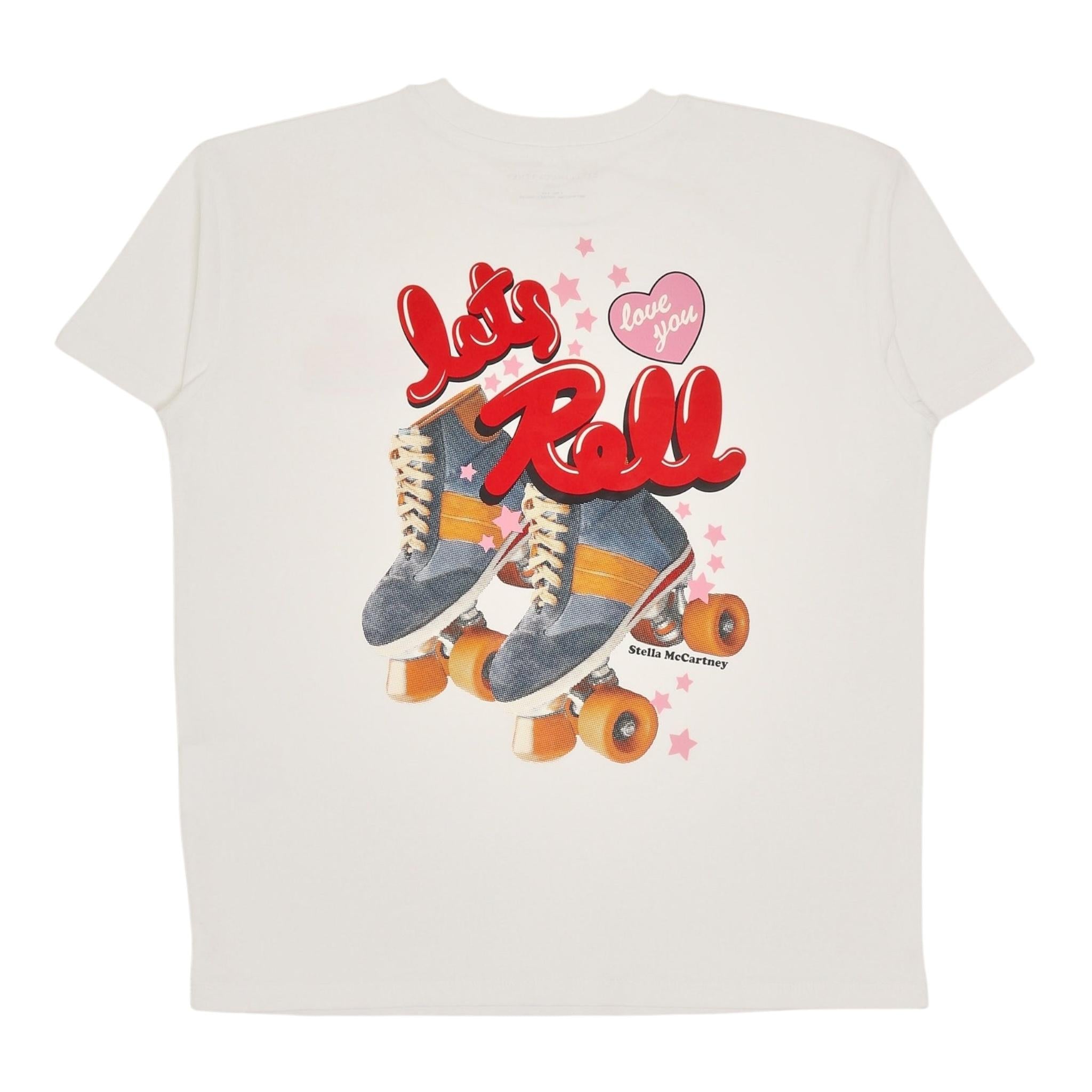 Stella Mccartney T-Shirt Girocollo Tinta Unita con Stampa per Bambino TW8D01 BIANCO STELLA McCARTNEY 