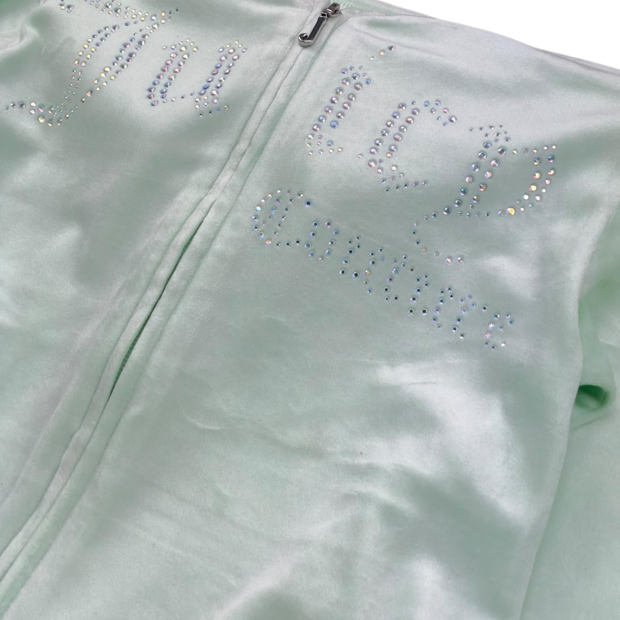 Juicy Couture Felpa Tinta Unita con Zip E Cappuccio per Bambina JBX6685 VERDE ACQUA JUICY COUTURE 