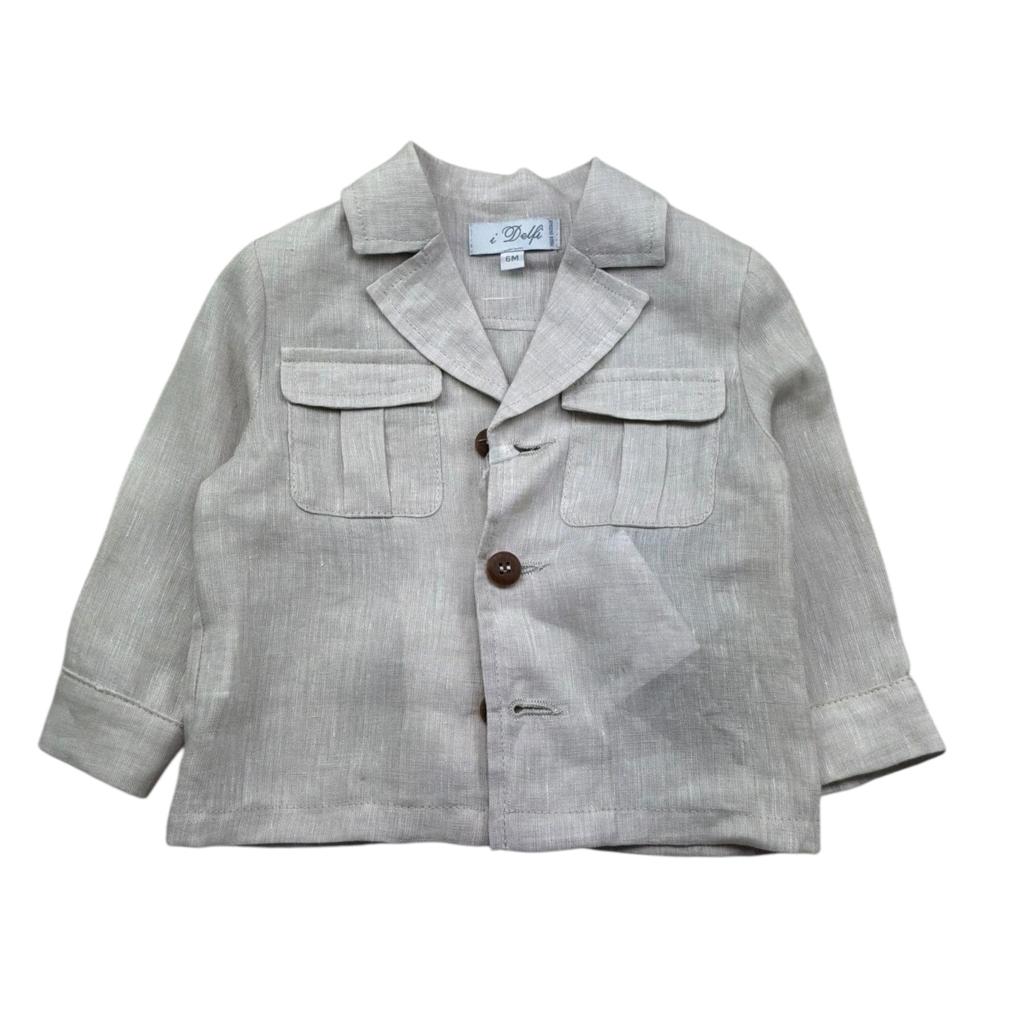 I Delfi Giacca Tinta Unita Monopetto per Neonato 25P5248 BEIGE I DELFI 