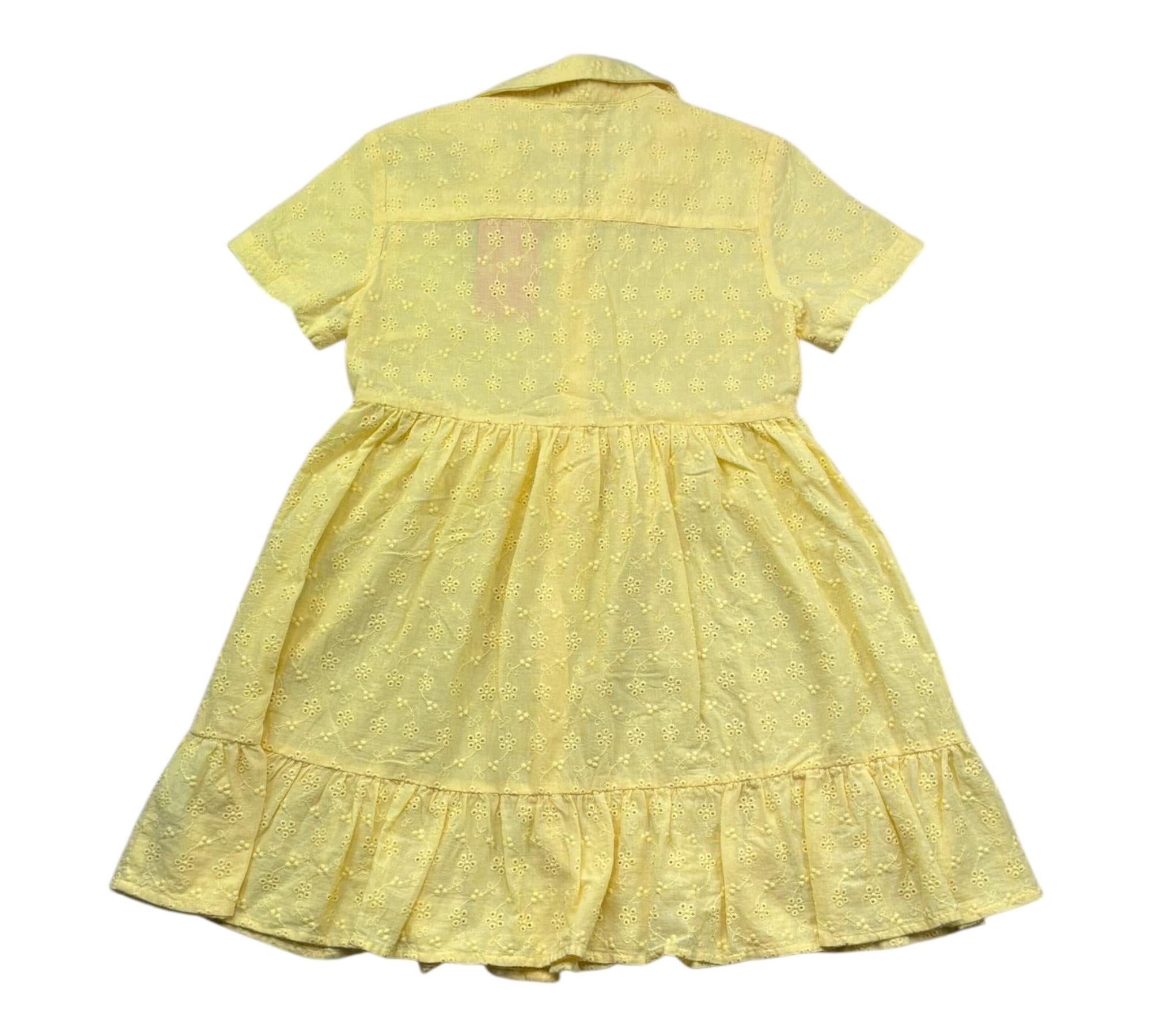 Saint Barth Abito Mezza Manica Tinta Unita In Pizzo Sangallo per Bambina SANGALLO GIALLO SAINT BARTH 