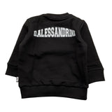DANIELE ALESSANDRINI felpa girocollo tinta unita con stampa Nero per Neonato 1291F00032XX NERO DANIELE ALESSANDRINI 