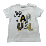 Manuel Ritz T-Shirt Tinta Unita On Stampa per Neonato MR2660 BIANCO MANUEL RITZ 