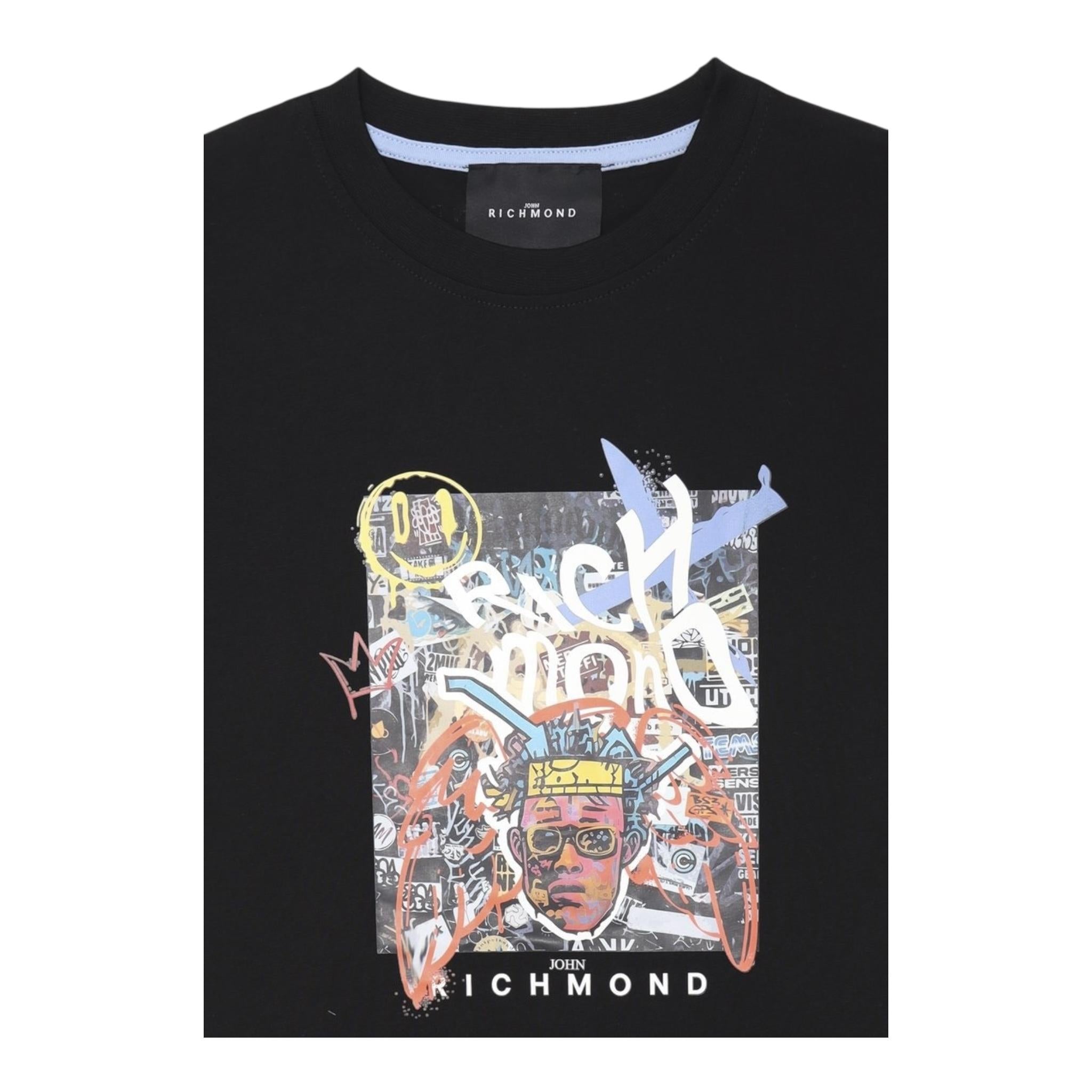 John Richmond T-Shirt Tinta Unita con Stampa per Bambino RBP25170TS NERO JOHN RICHMOND 