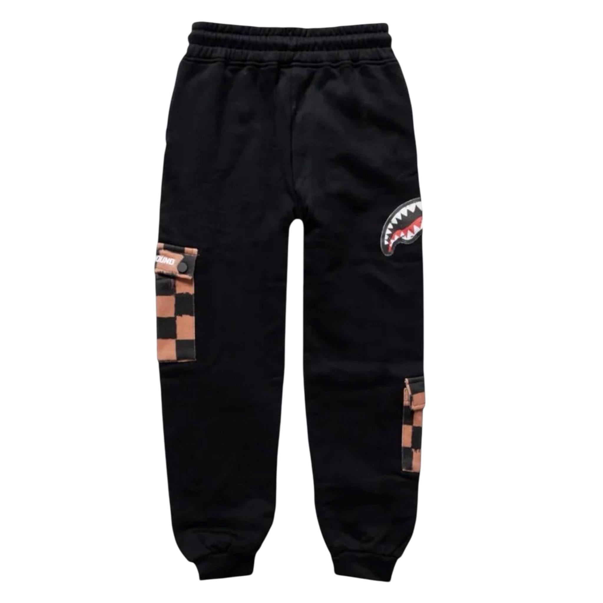 Sprayground Pantalone Tuta Tinta Unita con Stampe per Bambino SPY1152BRW NERO SPRAYGROUND 