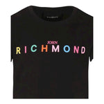 John Richmond Abito Tinta Unita con Stampa per Bambina RGP25159VEX NERO JOHN RICHMOND 