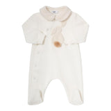 IL GUFO tutina manica lunga tinta unita con ricami Panna per Neonato A24TP338M0100 PANNA IL GUFO 