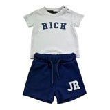 John Richmond Completo 2 Pezzi T-Shirt-Bermuda per Neonato RIP26022CJ GRIGIO/BLU JOHN RICHMOND 