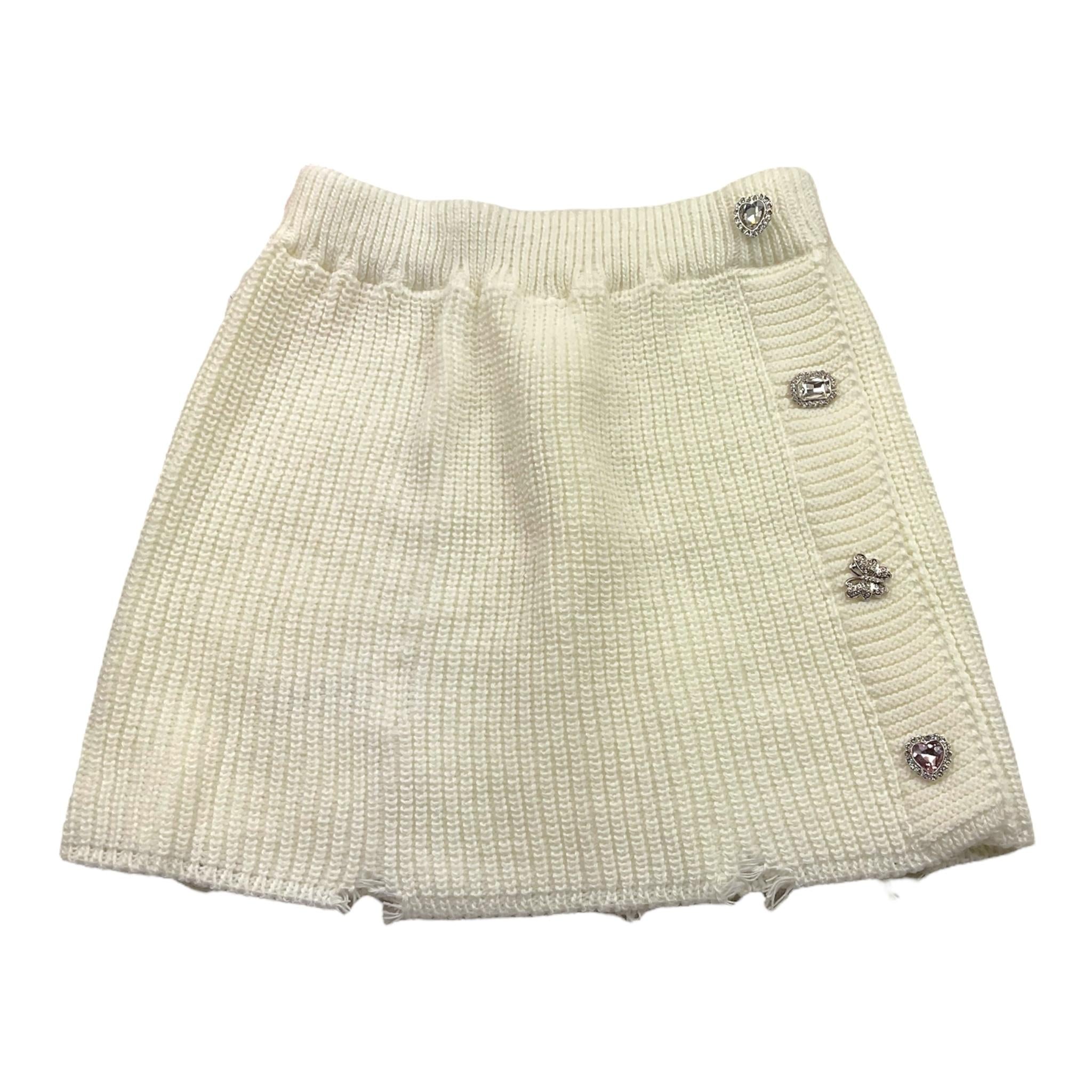 VICOLO gonna tinta unita in maglia con bottoni Panna per Bambina 3142GW00112 PANNA VICOLO 