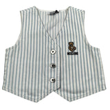 Moschino Gilet Tinta Unita Fantasia A Righe per Bambino HDN001 BIANCO MOSCHINO 
