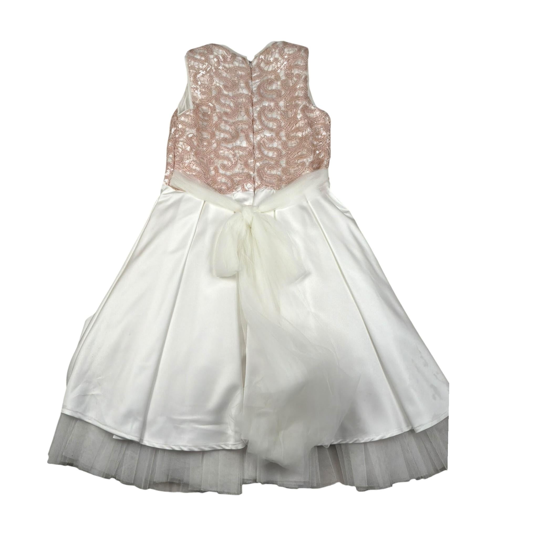 Les Gamins Abito Giromanica Tinta Unita con Paillettes per Bambino LG815637R BIANCO LES GAMINS 