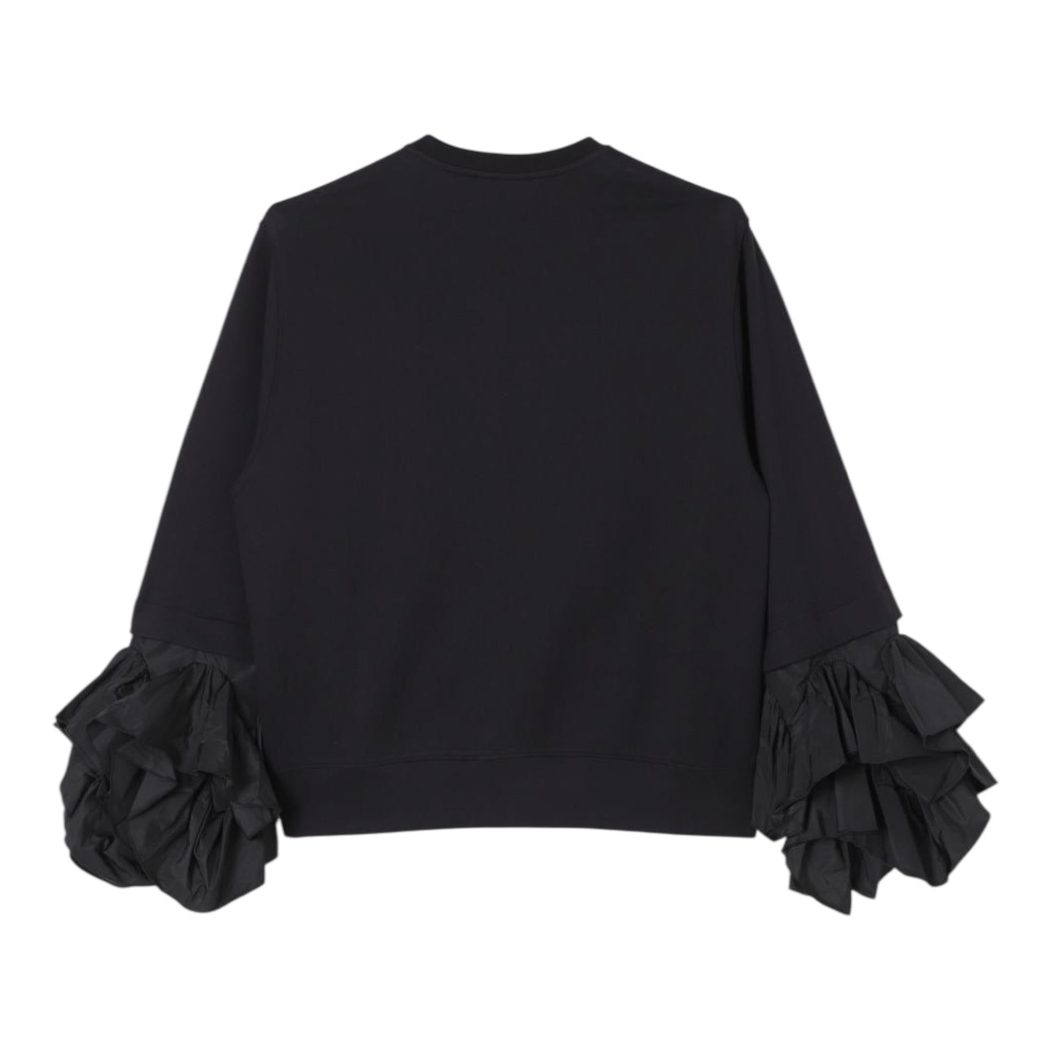 ELISABETTA FRANCHI felpa chiusa girocollo tinta uita con stampa brillantinata Nero per Bambina EFFE137 NERO ELISABETTA FRANCHI 