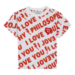 PHILOSOPHY t-shirt girocollo tinta unita con stampe in contrasto Bianco per Bambina PFTS007 BIANCO PHILOSOPHY 