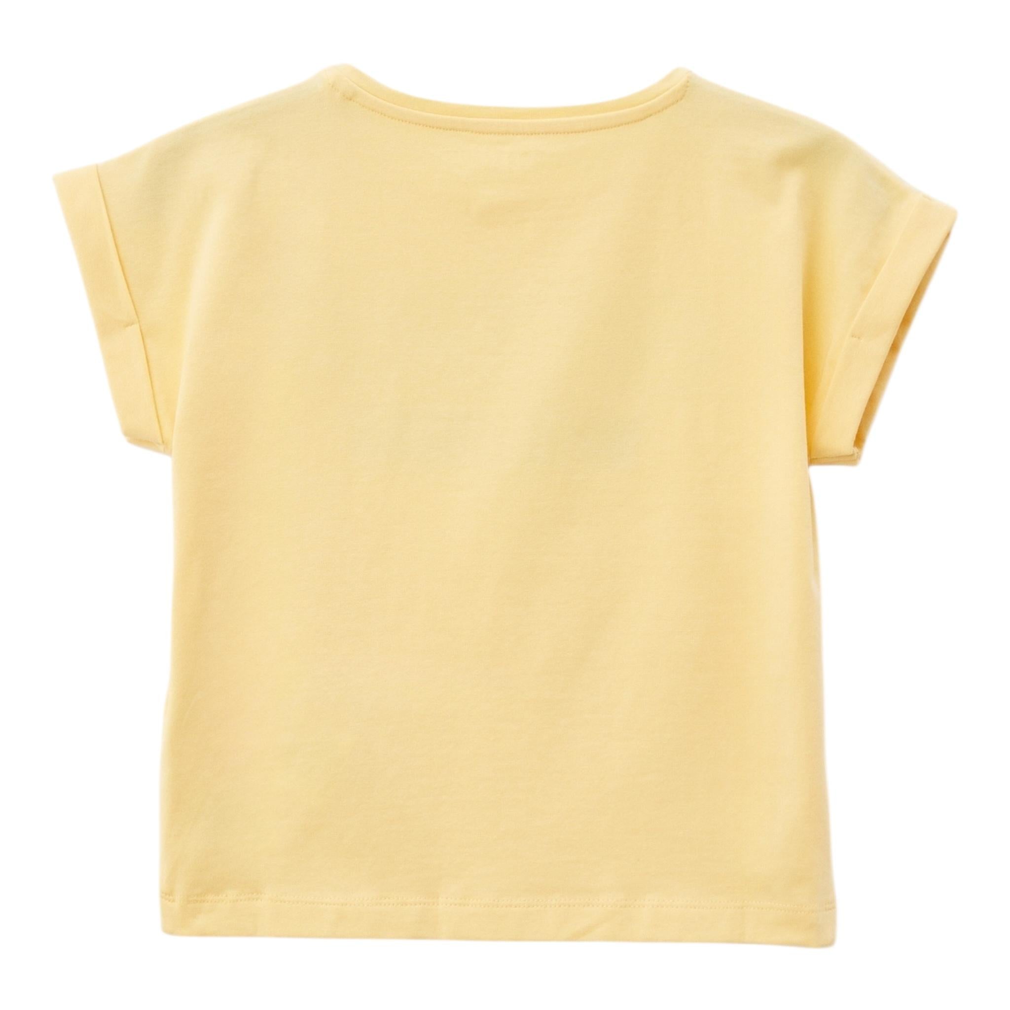 Guess T-Shirt Girocollo Tinta Unita con Applicazione per Bambina J5GI09K6YW4 GIALLO GUESS 