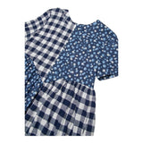 Max&Co. Abito Tinta Unita con Fantasia Fiori E Quadri per Bambina MX0126 BLU MAX&Co. 