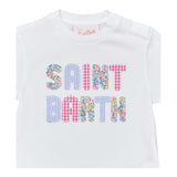 Saint Barth T-Shirt Tinta Unita Girocollo con Stampa per Bambina ELLY00011 BIANCO SAINT BARTH 