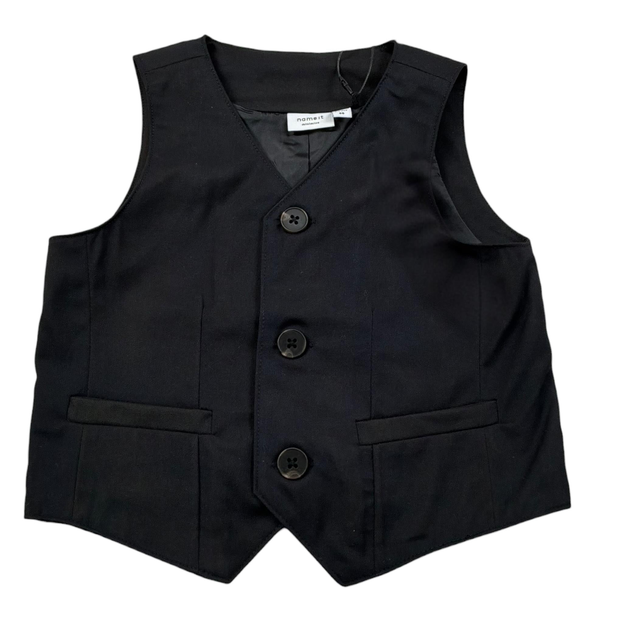 Name.It Gilet tinta unita Nero per Bambino 13132878N NERO NAME.IT 