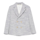 Eleventy Giacca Tinta Unita Doppiopetto per Bambino EW2P94 BLU ELEVENTY 