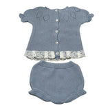 Juliana Completo 2 Pezzi T-Shirt In Maglia-Coulotte Azzurro per Neonata J7069 AZZURRO JULIANA 