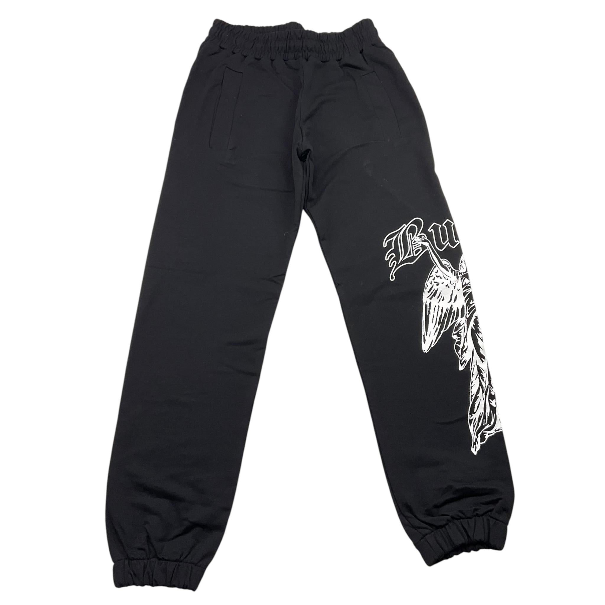 BUTNOT pantalone tuta tinta unita con stampa in contrasto Nero per Bambino B9498 NERO BUTNOT 