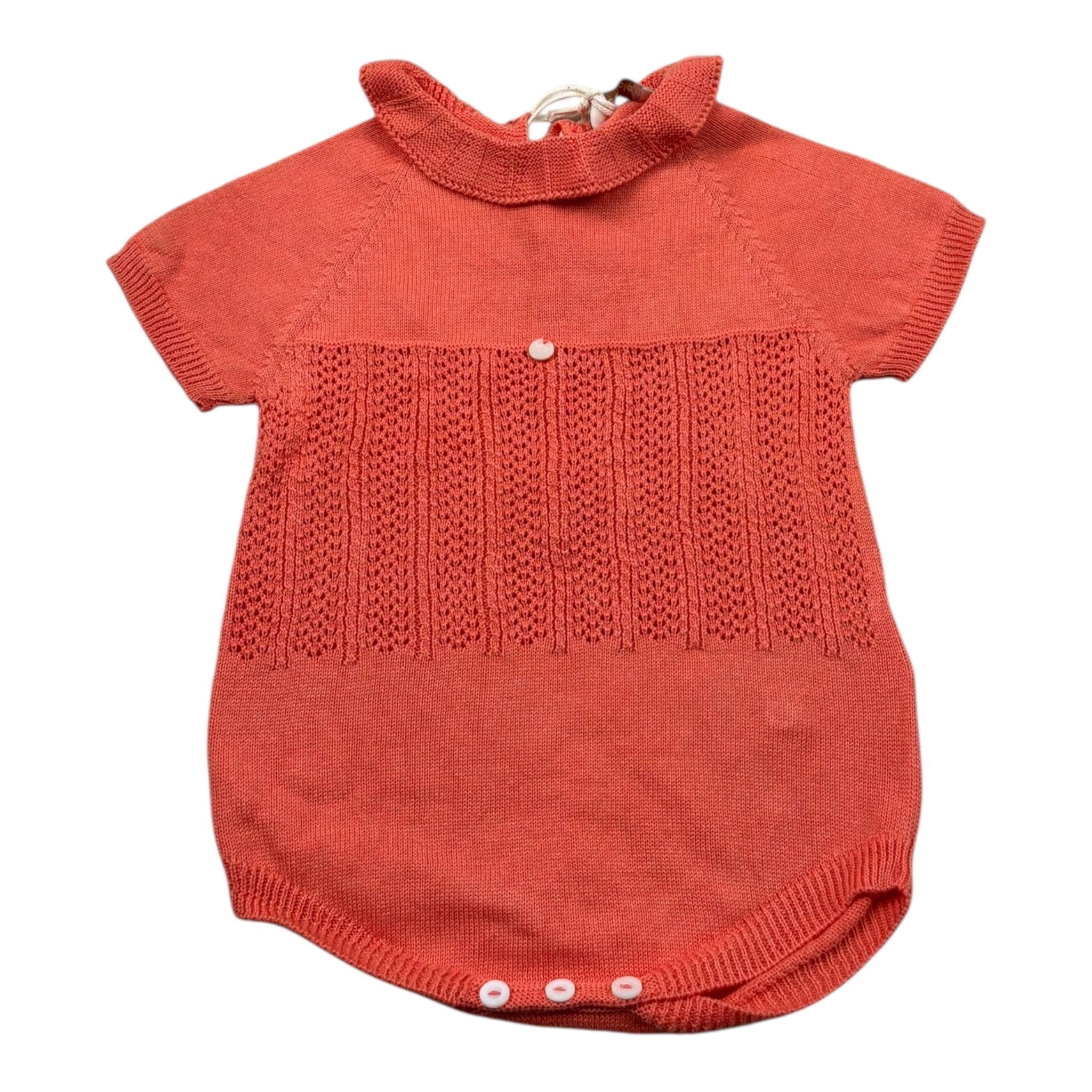 Wedoble Pagliaccetto Mezza Manica Tinta Unita per Neonata V2506305A CORALLO WEDOBLE 